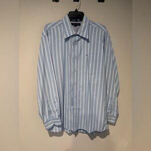 Tommy Hilfiger Light Blue Striped Dress Shirt